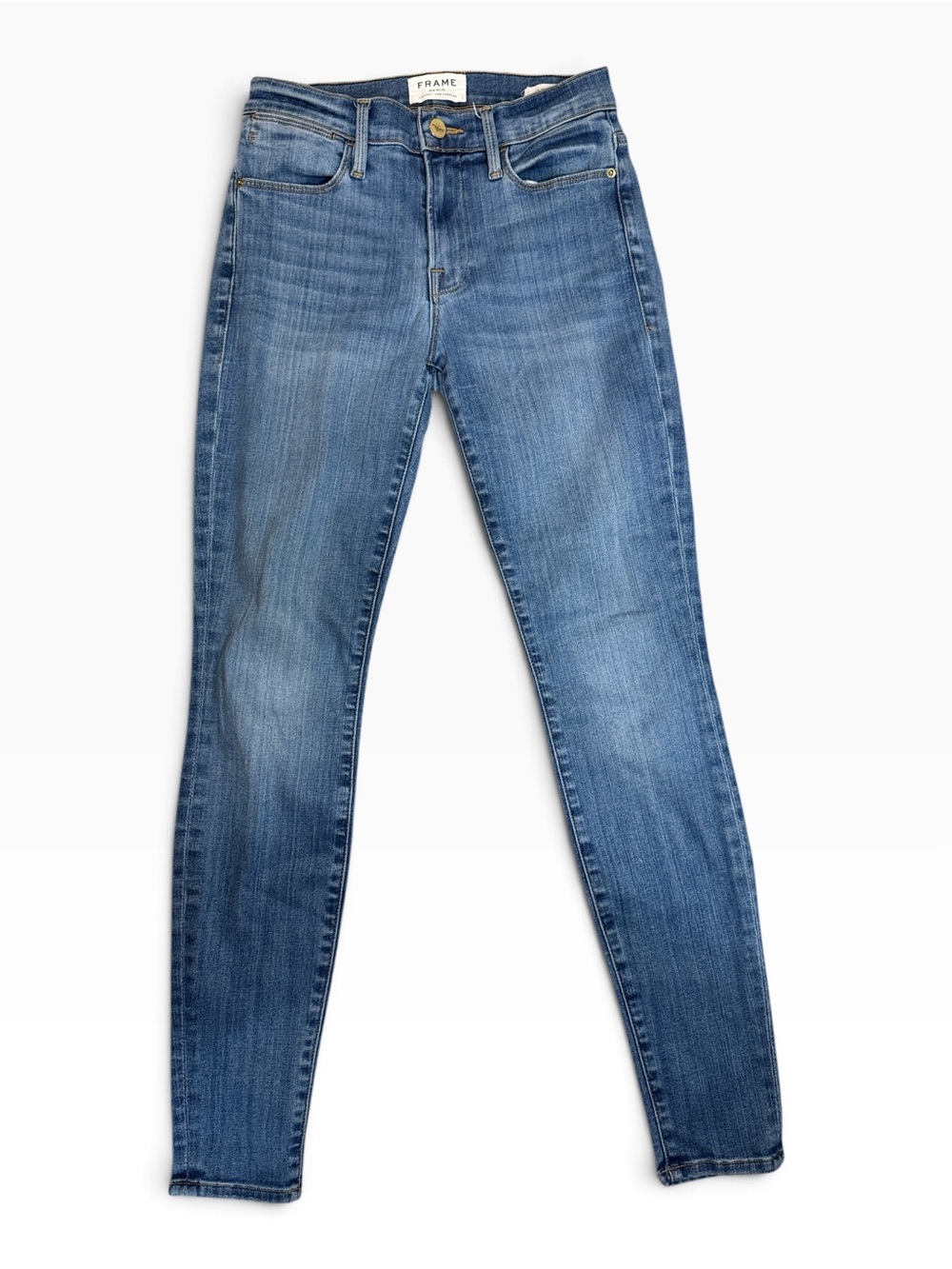 FRAME Le High Skinny High Rise Jeans Size 24 Medium Wash Denim
